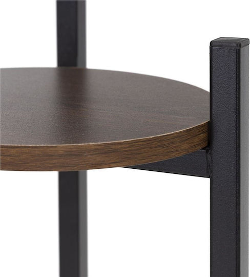 Flower Stand Round 3 Shelves Metal Mdf Structure 32x32x81 Cm Black