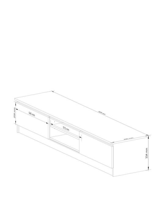 Stand TV Alb L160xA40xÎ33cm