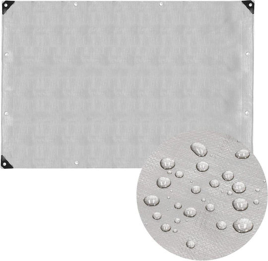 Pânză Impermeabilă De Acoperire 260gr/m² 8x6m Greu Tip Gri