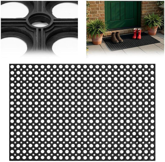Covoraș De Intrare Antiderapant Din Cauciuc Negru 90x60cm Grosime 9mm