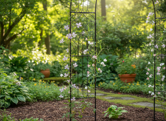 Gartenbogen aus Metall in Grün Farbe 145x38x240cm