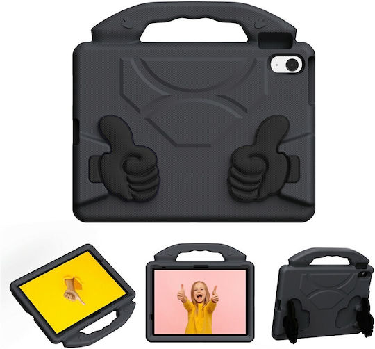 Kidsafe Shockproof Thumb Kickstand Back Cover Ανθεκτική για Παιδιά Μαύρη (Ipad Air 11 (2025 / 2024) Ipad Air 10.9 (2022))