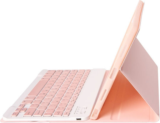 Abnehmbarer Bluetooth Klappdeckel mit Tastatur Rosa (Samsung Galaxy Tab A11+)