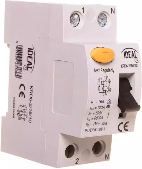 Ideal Relee de Fază Scurgere de pământ 16A Bipolar cu Tensiune 230V