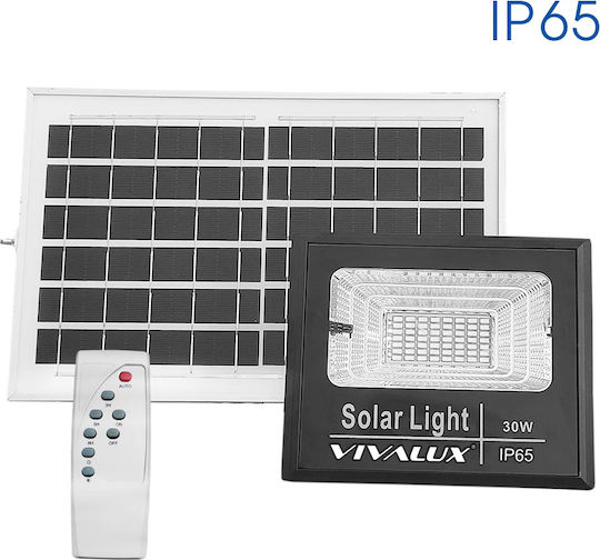 Vivalux Στεγανός Ηλιακός Προβολέας LED 30W Ψυχρό Λευκό 6400K IP65
