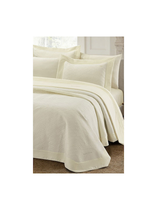 Beauty Home Promise Art 12499 Σετ Κουβερλί Υπέρδιπλο Εκρού 230x250cm 3τμχ