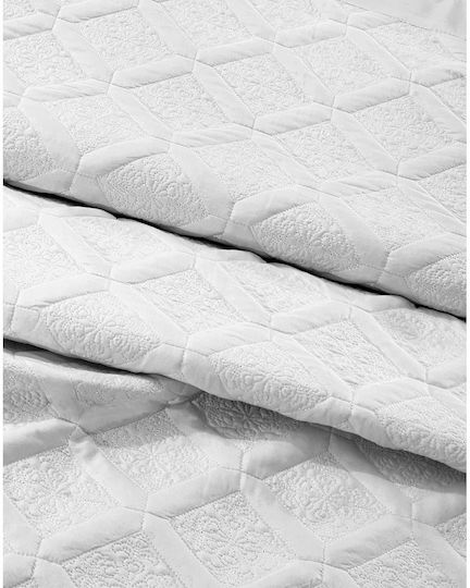 Beauty Home Promise Art 12507 Σετ Κουβερλί Υπέρδιπλο Λευκό 230x250cm 3τμχ