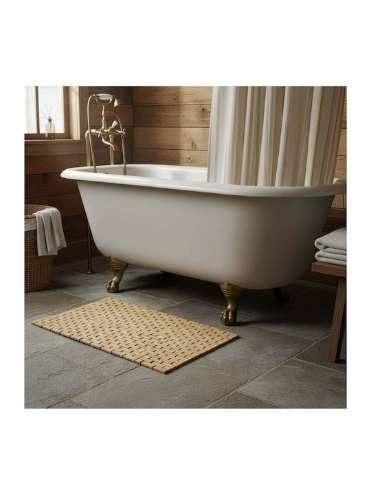 Rutschfestes Badematte Hölzernes Natural Brown 50x80cm