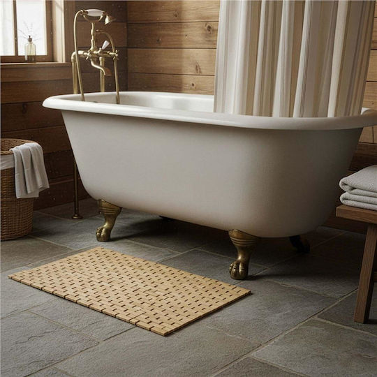 Covor Antiderapant De Baie Din Lemn Natural Brown 50x80 Cm