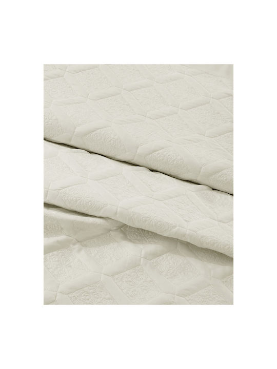 Beauty Home Promise Art 12507 Σετ Κουβερλί Υπέρδιπλο Εκρού 230x250cm 3τμχ