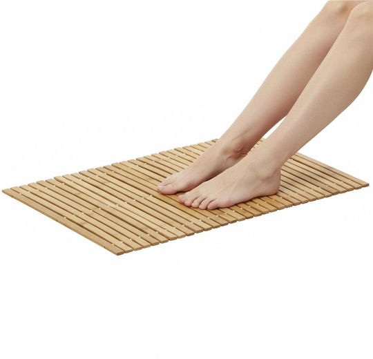 Covor Antiderapant De Baie Din Lemn Natural Brown 50x80 Cm