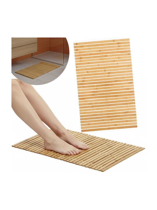Rutschfestes Badematte Hölzernes Natural Brown 50x80cm