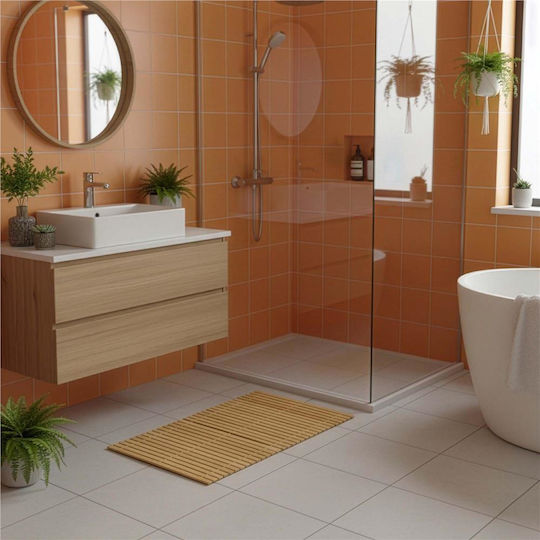 Covor Antiderapant De Baie Din Lemn Natural Brown 50x80 Cm