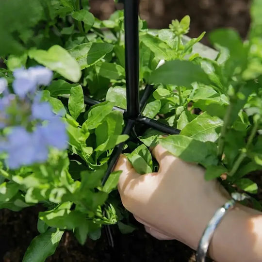 Suport Metalic Pentru Plante Flori Plante Cățăroare Zola Tip Sferă Diametru 17 Cm Înălțime 50 Cm Oțel Negru