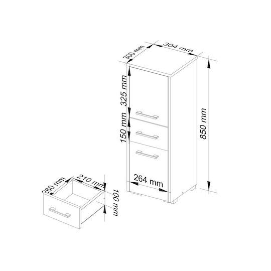 Akord Furniture Factory Dulap De Baie 30x30x85cm Gri