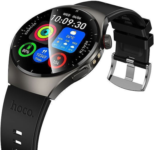 Hoco Y40 Aluminium 48mm Smartwatch mit Herzfrequenzsensor Schwarz