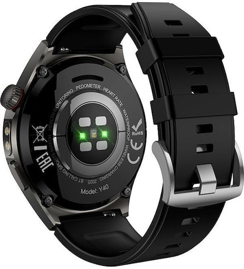 Hoco Y40 Aluminium 48mm Smartwatch mit Herzfrequenzsensor Schwarz