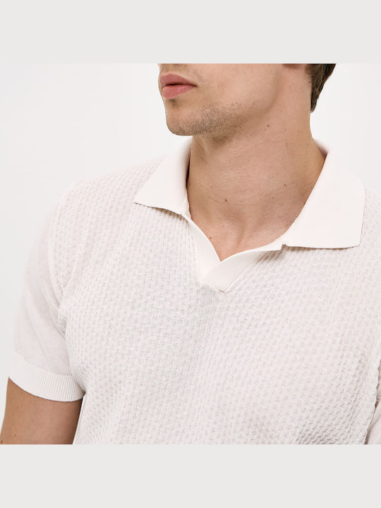 Polo Herrenbluse Kurzarm Beige
