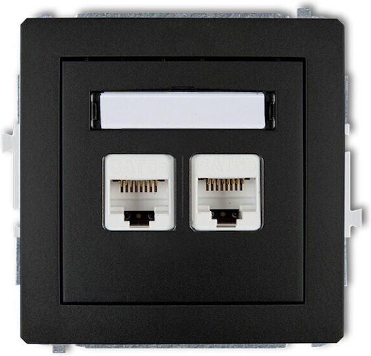 Karlik Network Socket RJ45 Type Cat5 in Black Color 12DGK-2