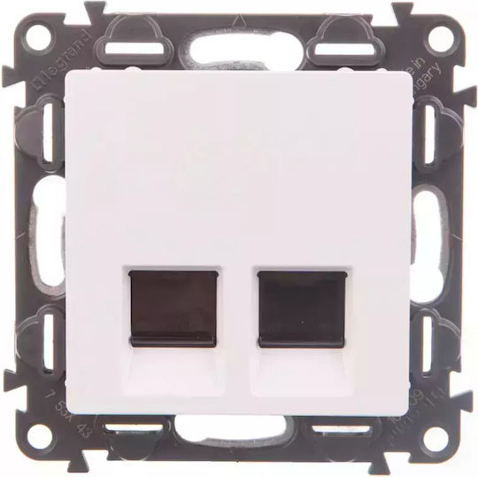 Legrand Valena Life Front Double Network Socket RJ45 Cat6 White 753143