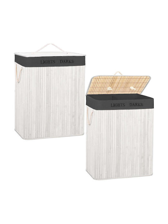 Καλάθι Απλύτων Bamboo Πτυσσόμενο 105lt 63x52x33cm Λευκό