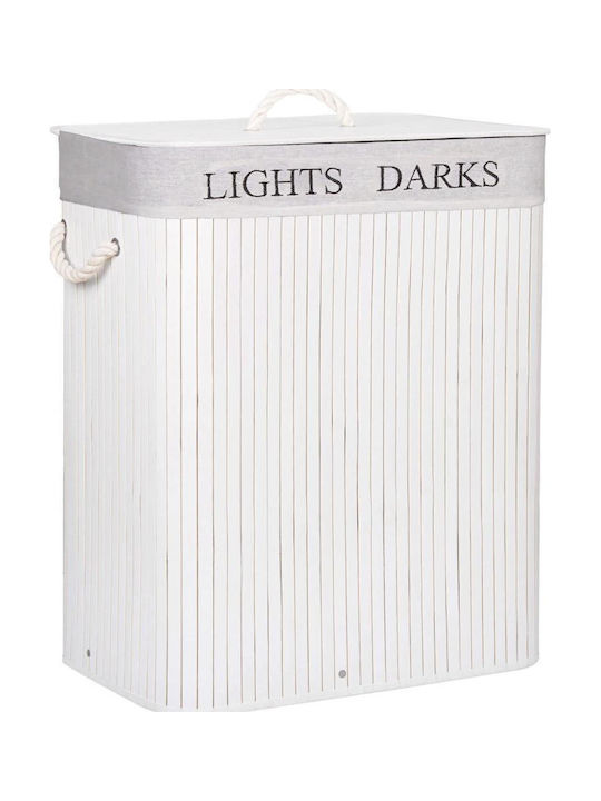 Sersimo Wäschekorb Bamboo 100lt mit Deckel 52x33x63cm Weiß Sersimo Wäschekorb Bamboo 100lt mit Deckel 52x33x63cm Weiß
