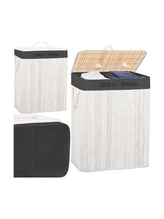 Καλάθι Απλύτων Bamboo Πτυσσόμενο 105lt 63x52x33cm Λευκό