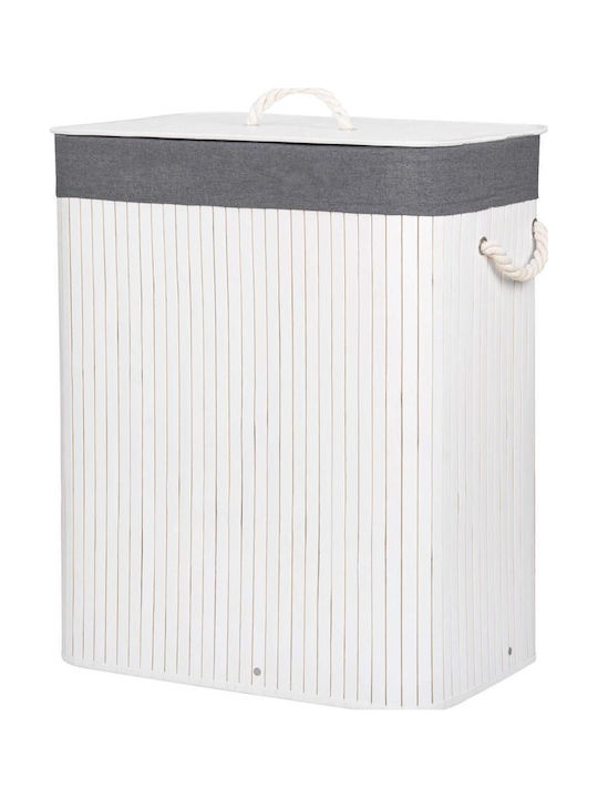 Καλάθι Απλύτων Bamboo 100lt με Καπάκι 52x33x63cm Λευκό