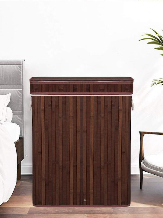 Καλάθι Απλύτων Bamboo 100lt με Καπάκι 51x32x63cm Καφέ