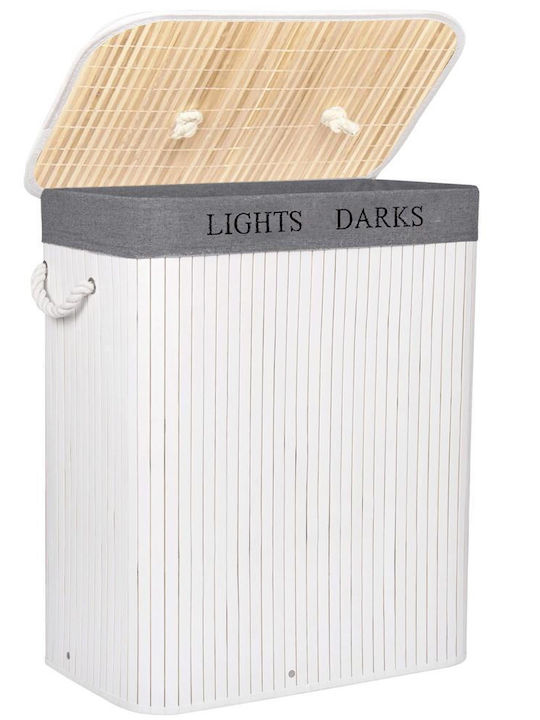 Καλάθι Απλύτων Bamboo 100lt με Καπάκι 52x33x63cm Λευκό
