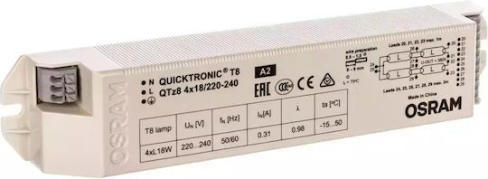 Osram QTz8 Μετασχηματιστής για Φωτιστικά Ηλεκτρονικό Ballast 4x18W 863362