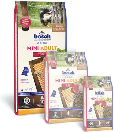 Bosch Petfood Concepts Mini Adult 15kg Dry Food Gluten-Free for Adult Small Breed Dogs with Lamb and Rice