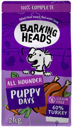Barking Heads 2kg Dry Food Grain-Free for Puppies with Turkey, Vegetables, Salmon, Tuna and Potatoes