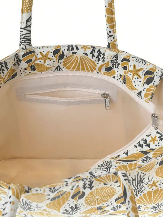 Ble Resort Collection Υφασμάτινη Τσάντα Θαλάσσης Εκρού
