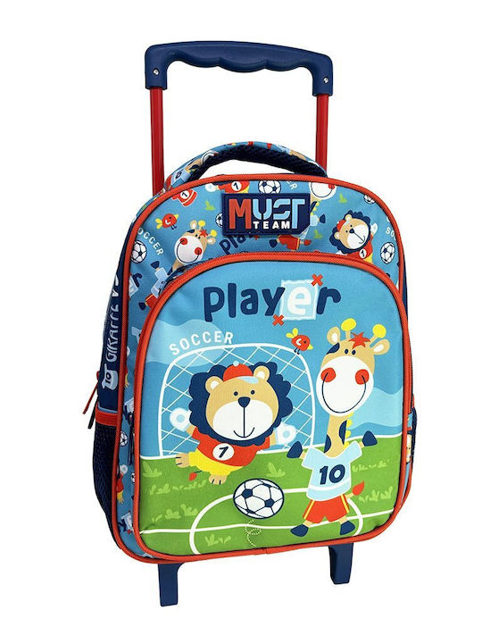 Must Team School Bag Trolley Kindergarten Multicolour with Water Bottle Holder 8Liters