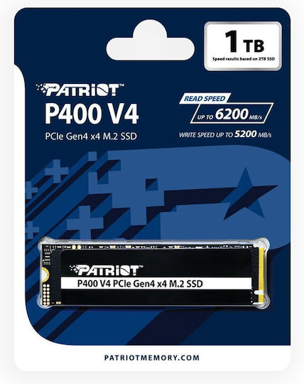 Patriot Viper P400 SSD 1TB M.2 Type with PCI Express 4.0 Connection PS5 Compatible P400VP1TBM28H