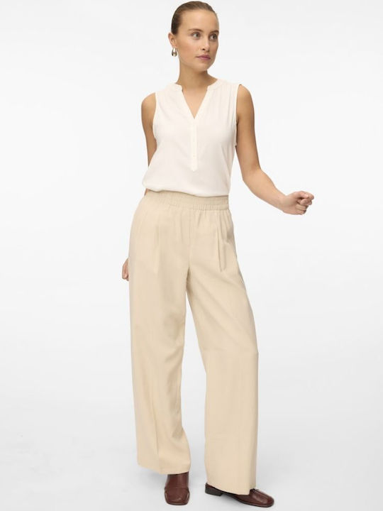 Carmen Damen Stoff Capri Hose in Breit Bein Stil Silber Lining