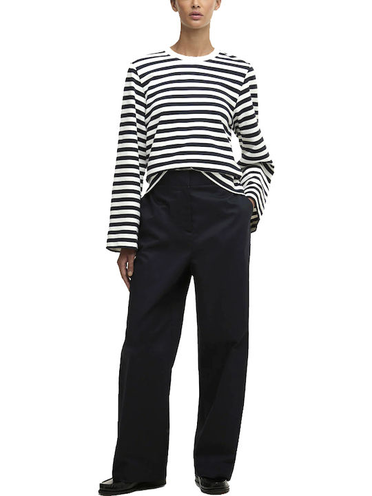 Women's Fabric Trousers in Straight Leg Blue