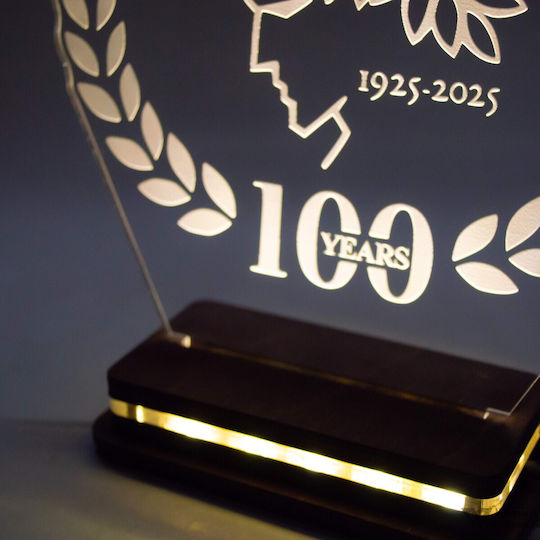World of Wood Decorative Table Lamp Olympiacos 100 Years LED 22x18cm