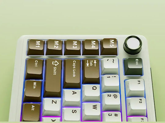 Royal Kludge RK-L75 Drahtlos Gaming Mechanische Tastatur 75% mit Benutzerdefinierte Creme Schaltern und RGB-Beleuchtung (Englisch US) Gray