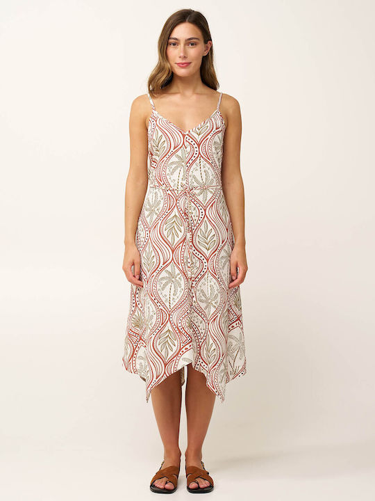 Sommer Midi Damenkleid Beige