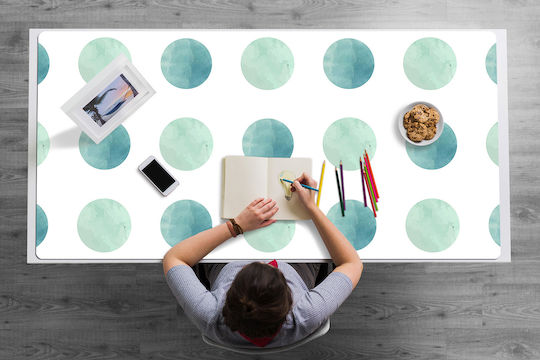 Desk Pad Vinyl Design Durability Green Dots 120x60 Cm