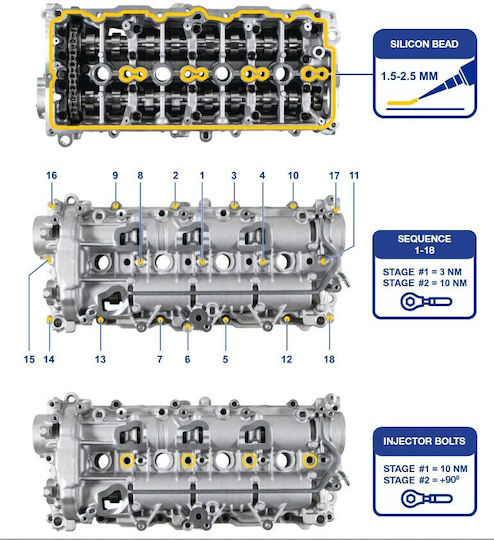 Head Chain 8mm Assembled Camshafts + Sprockets Guides Citroen Peugeot Fiat Ford 1.5 Hdi 75-100-130 1638159880 1697054780 9823920080 9823954880
