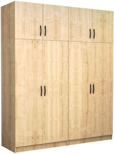 Four Door with Loft Victoria 200x60x240cm Natural Beech