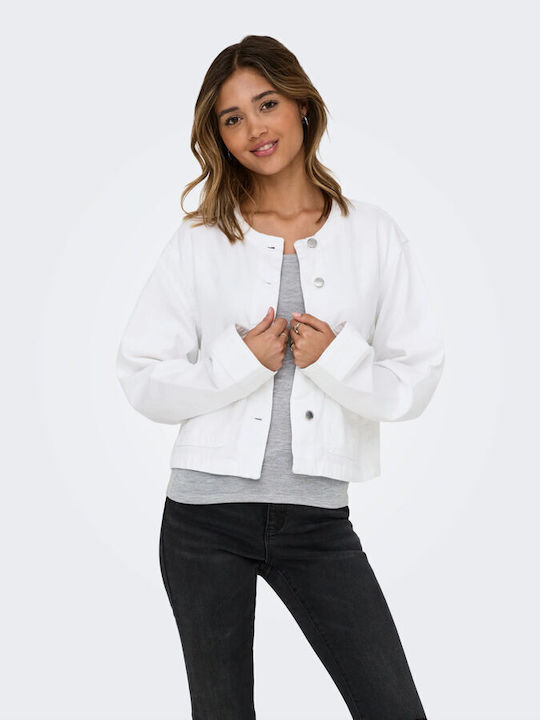 Damen Jean Jacke Weiß Denim
