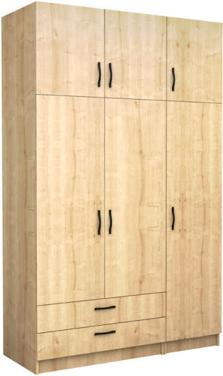 Triple Door with Loft Victoria 150x60x240cm Natural Beech