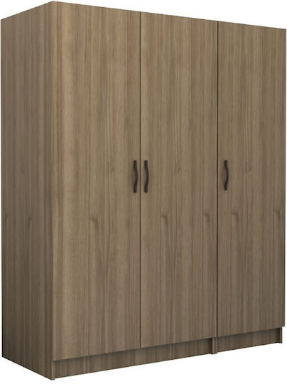 Victoria Τρίφυλλη Ντουλάπα 150x60x181cm Καρυδί