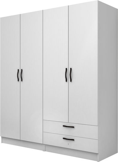 Vivian Τετράφυλλη Ντουλάπα Συρόμενη 160x51.8x181cm Λευκό Vivian Τετράφυλλη Ντουλάπα Συρόμενη 160x51.8x181cm Λευκό