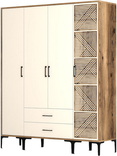 Τετράφυλλη Ντουλάπα 160x47x201cm Τετράφυλλη Ντουλάπα 160x47x201cm