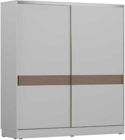 Milano Δίφυλλη Ντουλάπα Συρόμενη 207x60x223cm Λευκό Mink
